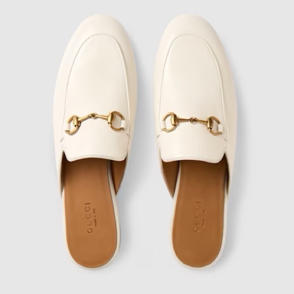 Gucci PRINCETOWN mules white soft leather slippers - Picture 1 of 9